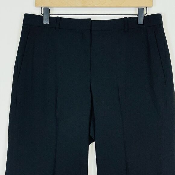 Theory Black Flare Side‎ Pockets Zip Front Dress Career Pants Trousers Womens 10 - Picture 2 of 6